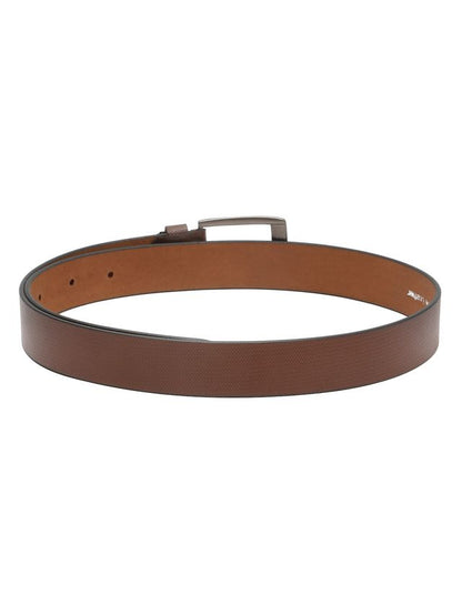 KOSHER Brown Color Men's Textured Genuine Leather Belt With Antiqe Finish Buckle – Elegant Textured Finish Belt