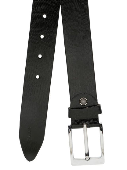 KOSHER Black Color Men's Classic Genuine Leather Belt – Textured With Polished S.S Finish Buckle