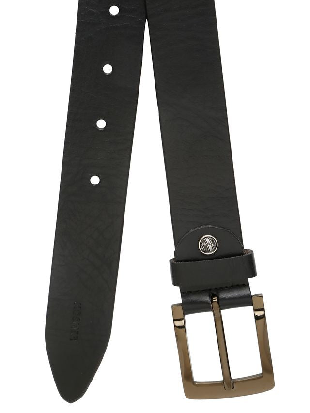 KOSHER Black Color Men's Classic Genuine Leather Belt With Blackish Gold Finish Buckle