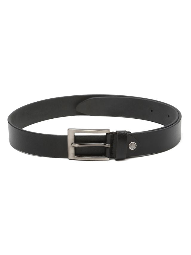 KOSHER Black Color Men's Textured Genuine Leather Belt With Antiqe Finish Buckle – Elegant Textured Finish Belt