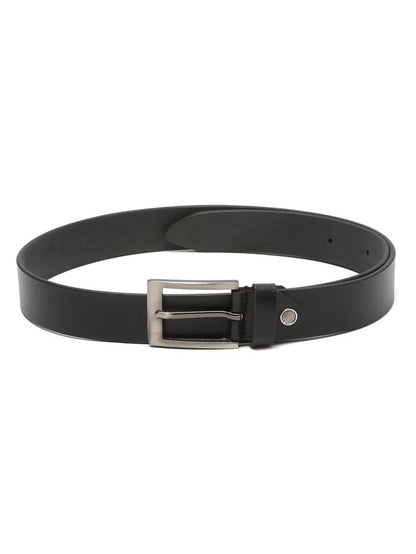 KOSHER Black Color Men's Textured Genuine Leather Belt With Antiqe Finish Buckle – Elegant Textured Finish Belt