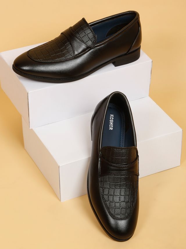 Kosher Black Color Slip-on Men's Formal Shoes