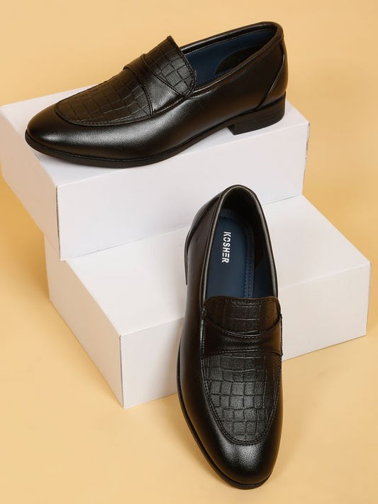 Kosher Black Color Slip-on Men's Formal Shoes