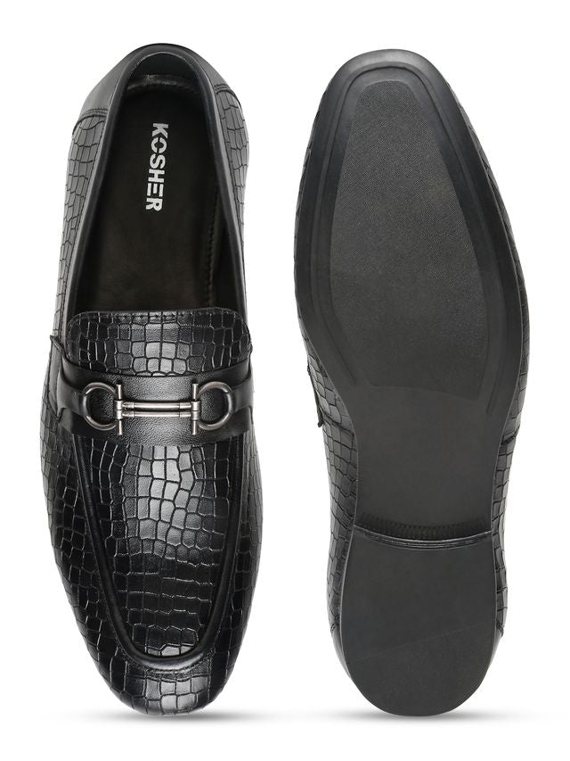 Kosher Black Color Slip-on Men's Formal Shoes