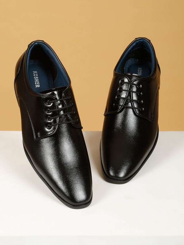 Kosher Black Color Lace-up Men,s Formal Shoes