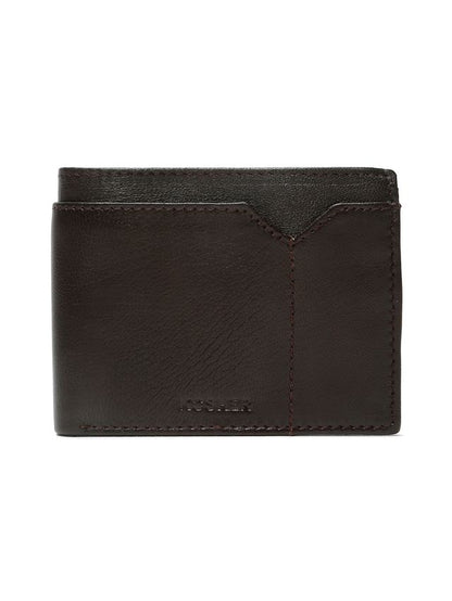 KOSHER Brown Color v Strap Premium Leather Wallet with tich button coin pocket wallet for men's