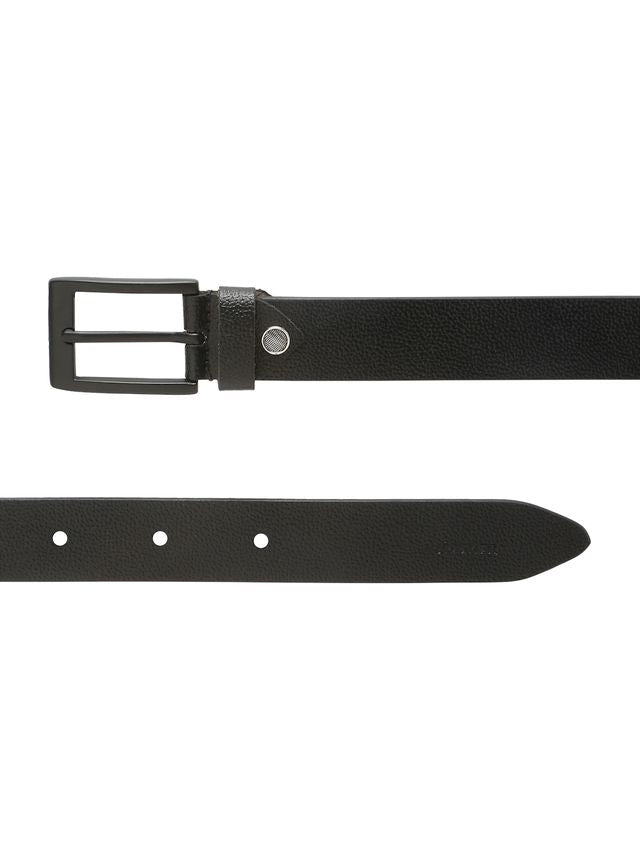 KOSHER Black Color Men's Classic NDM Genuine Leather Belt with Matte Black Buckle