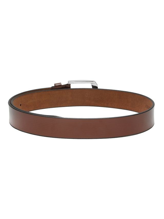 KOSHER Brown Color Men's Classic Genuine Leather Belt – Textured With Polished S.S Finish Buckle