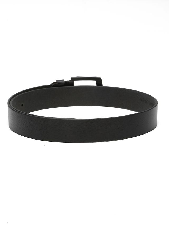 KOSHER Black Color Men's Genuine NDM Leather Belt With Matte Black Buckle – Classic Formal & Casual Wear