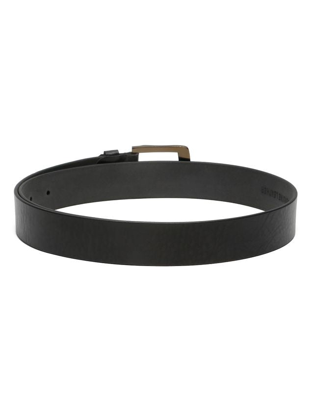 KOSHER Black Color Men's Classic Genuine Leather Belt With Blackish Gold Finish Buckle