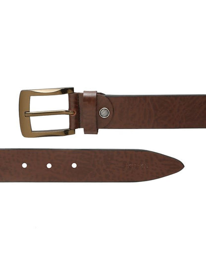 KOSHER Brown Color Men's Classic Genuine Leather Belt With Blackish Gold Finish Buckle