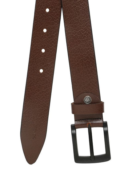 KOSHER Brown Color Men's Genuine NDM Leather Belt With Matte Black Buckle – Classic Formal & Casual Wear