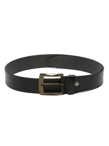 KOSHER Black Color Men's Classic Genuine Leather Belt With Blackish Gold Finish Buckle