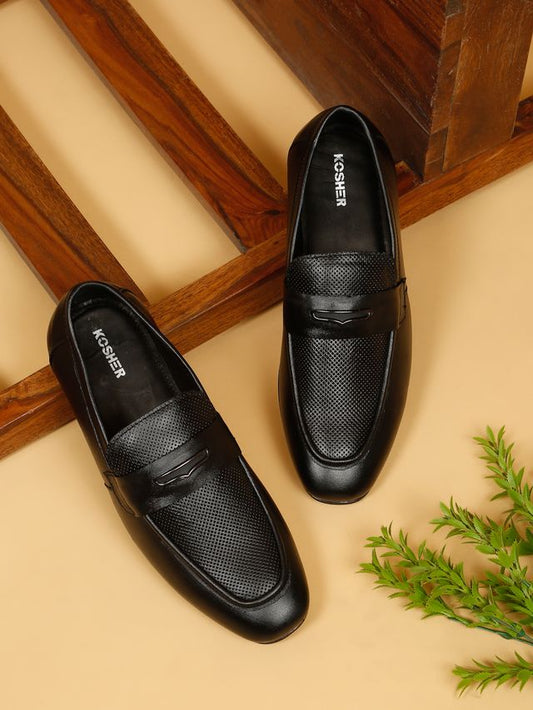 Kosher Black Color Slip-on Men's Formal Shoes
